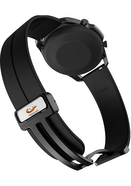 Xiaomi Mi Watch / Mi Watch Color Uyumlu Kordon Silikon Magnetik Tokalı Spor Kayış, Siyah
