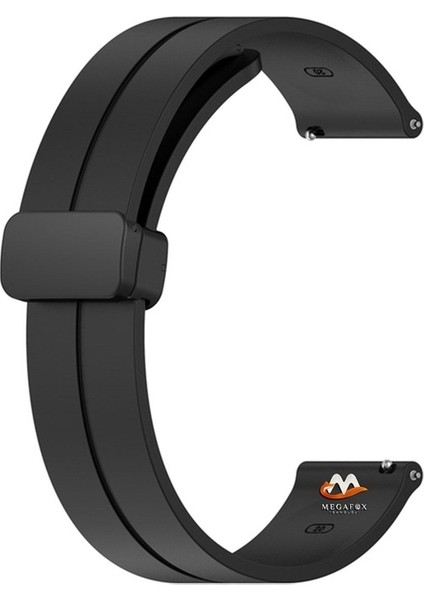 Xiaomi Mi Watch / Mi Watch Color Uyumlu Kordon Silikon Magnetik Tokalı Spor Kayış, Siyah