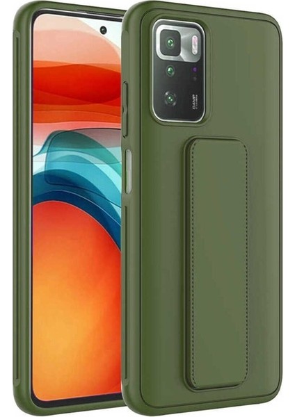 Xiaomi Redmi 10 Uyumlu Kılıf Qstand Kapak, Koyu Yeşil
