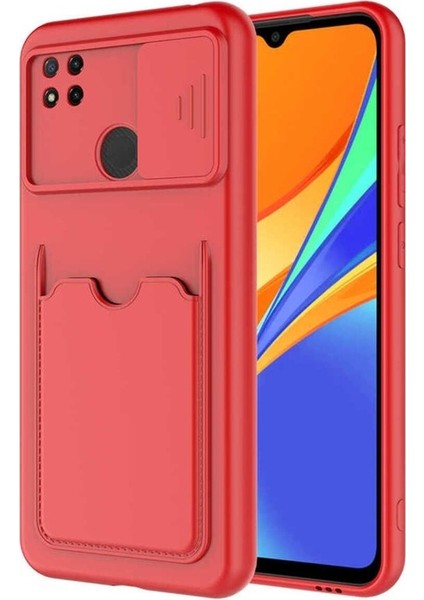 Xiaomi Redmi 9c Uyumlu Kılıf Kartix Kapak, Kırmızı