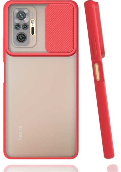 Xiaomi Redmi Note 10 Pro Uyumlu Kılıf Lensi Kapak, Kırmızı