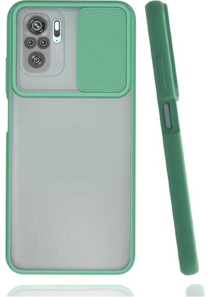 Xiaomi Redmi Note 10 Uyumlu Kılıf Lensi Kapak, Koyu Yeşil