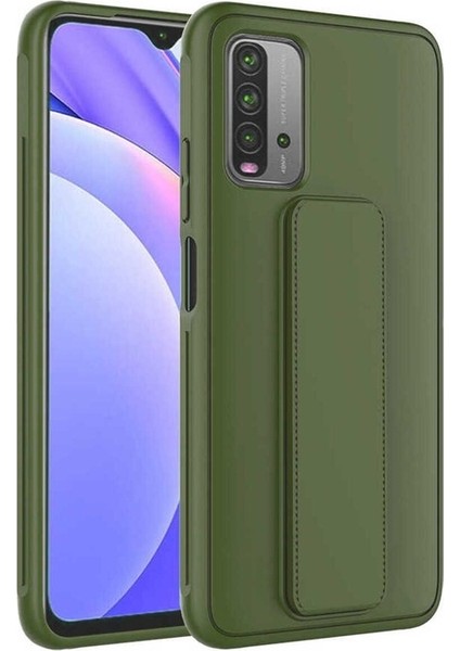 Xiaomi Redmi 9t Uyumlu Kılıf Qstand Kapak, Koyu Yeşil