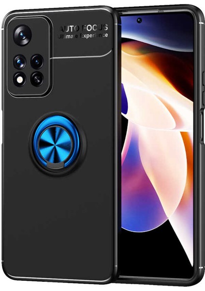 Xiaomi Redmi Note 11 Pro 5g Uyumlu Kılıf Ravel Silikon Kapak, Siyah-Mavi