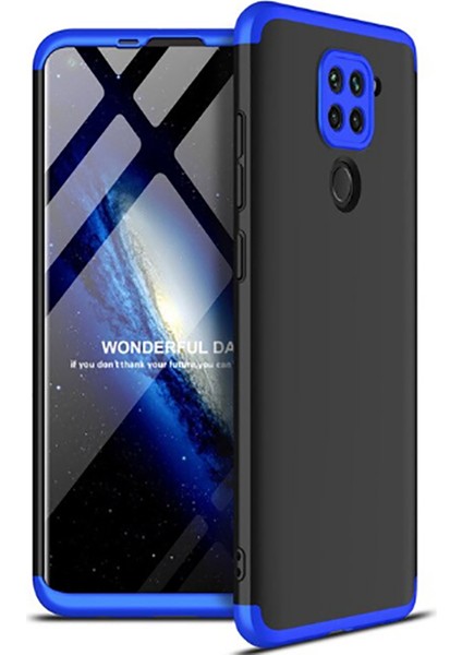 Xiaomi Redmi Note 9 Uyumlu Kılıf Ays Kapak, Siyah-Mavi