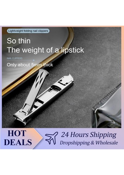 Paslanmaz Çelik Katlanabilir El Ayak Tırnak Makası Kesici Çift Kafa Kesici Giyotin Gümüş Tırnak Aracı Pedikür Parmak Ayak Makası (Yurt Dışından)