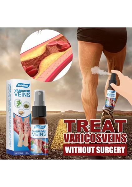 30 ml Rahat Varisli Damar Venöz Masaj Sprey Aktive Edici Sprey Pürüzsüz Bacak Kan Damarı Şişme Vücut Bakımını Rahatlatır (Yurt Dışından)