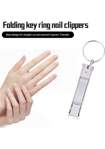 Çelik Tırnak Kesici Makası Taşınabilir Katlanır Yüzükler Tırnak Ayak Manikür Parmak Pedikür Makas Araçları Clippers R5W1 (Yurt Dışından)