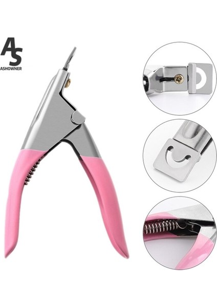 Adet Profesyonel Tırnak Sanat Kesme Makinesi Özel Tip U Kelime Yanlış Ipuçları Kenar Kesiciler Manikür Renkli Paslanmaz Çelik Tırnak Sanat Araçları (Yurt Dışından)