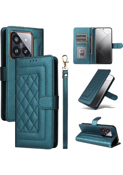 Xiaomi 14 Pro 5g Için Flip Case Cüzdan Basit Iş Deri Kılıf Flip (Yurt Dışından)