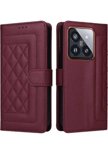 Xiaomi 14 Pro 5g Için Flip Case Cüzdan Basit Iş Deri Kılıf Flip (Yurt Dışından)