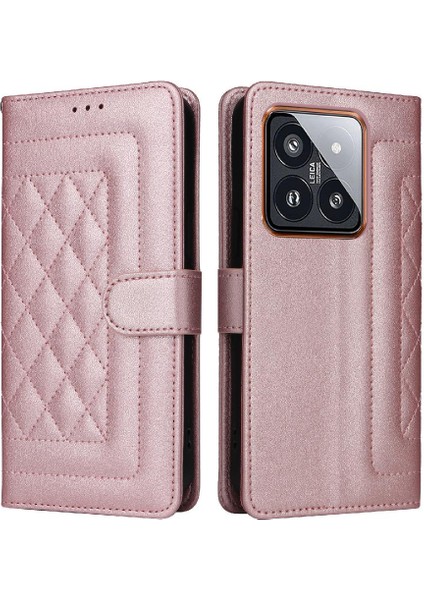 Xiaomi 14 Pro 5g Için Flip Case Cüzdan Basit Iş Deri Kılıf Flip (Yurt Dışından)