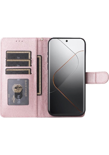 Xiaomi 14 Pro 5g Için Flip Case Cüzdan Basit Iş Deri Kılıf Flip (Yurt Dışından)