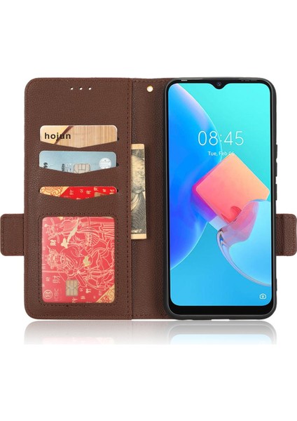 Tecno Spark 8c Yan Toka Pu Deri Cüzdan Manyetik Kart Yuvaları Için Kılıf (Yurt Dışından) fırsatları