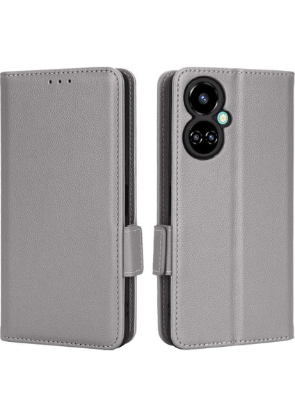 Tecno Camon 19 Cüzdan Kart Yuvaları Için Kılıf Tutucu Pu Deri Yan Toka (Yurt Dışından)