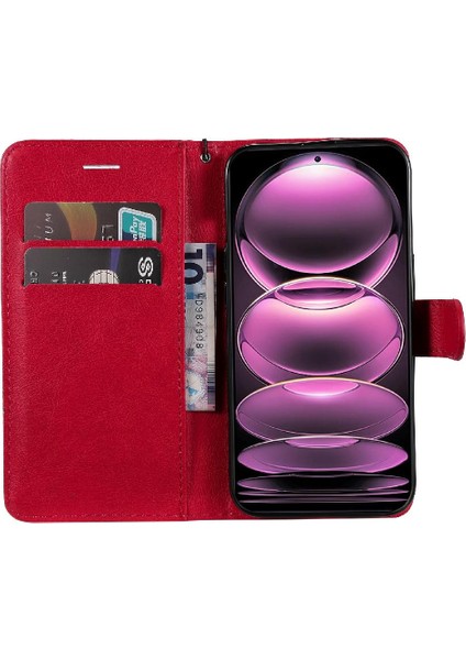 Xiaomi Poco X5 Pro 5g Için Flip Case Klasik Düz Renk Iş Cüzdan (Yurt Dışından)
