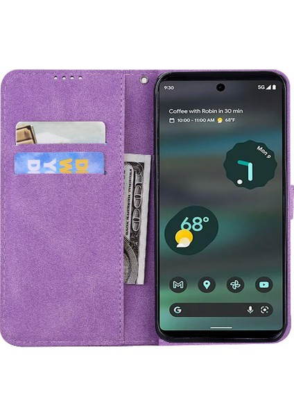 Kart Yuvası Standı Deri Cüzdan Flip ile Google Piksel 8 Pro Için Kılıf (Yurt Dışından)