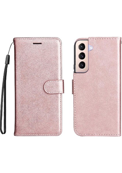 Samsung Galaxy S22 Artı Klasik Düz Renk Iş Cüzdan Için Flip Case (Yurt Dışından)