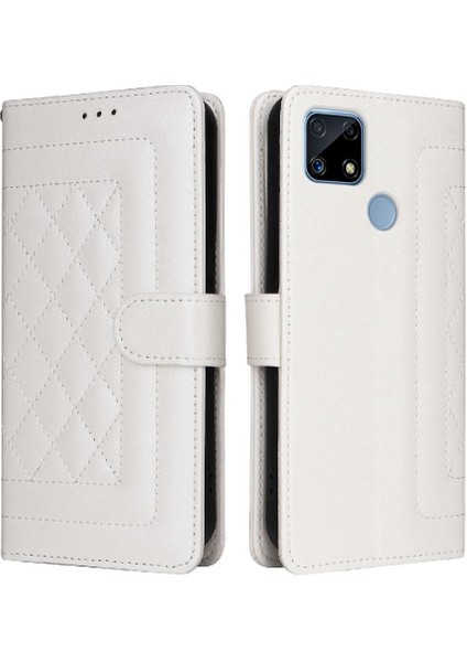 Realme C15 Için Flip CASE/C25 Flip Kapak Cüzdan Darbeye Deri Kılıf (Yurt Dışından)