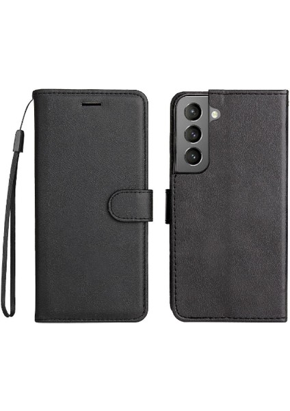 Kart Yuvası Klasik Düz Renk Yüksek ile Samsung Galaxy S22 Için Flip Case (Yurt Dışından)