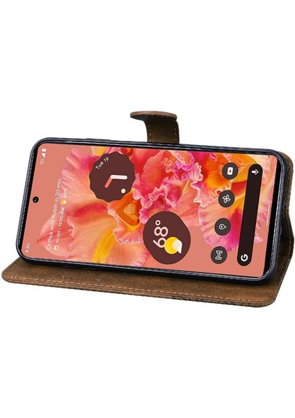 Google Piksel 6 Deri Cüzdan Büyük Kelebek Kickstand Koruyucu Kılıf (Yurt Dışından)