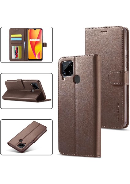 Realme C15/C12/C25 Kart Yuvaları Cüzdan Buzağı Doku Yatay Için Kılıf (Yurt Dışından) fiyatları