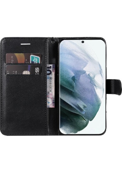 Kart Yuvası ile Samsung Galaxy S22 Ultra Klasik Düz Renk Için Flip Case (Yurt Dışından) indirimleri