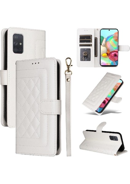 Samsung Galaxy A71 Için Flip Case Darbeye Basit Iş Cüzdan Kılıf (Yurt Dışından)