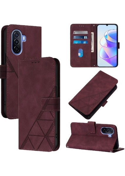 Huawei Nova Y70 Artı Flip Folio Kitap Koruyucu Pu Deri Cüzdan (Yurt Dışından)