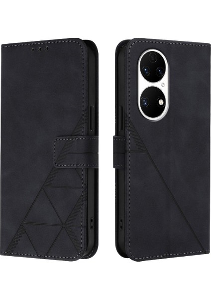 Huawei P50 Pro Kredi Kartı Tutucu Cüzdan Kapak Flip Folio Kitap Pu (Yurt Dışından)