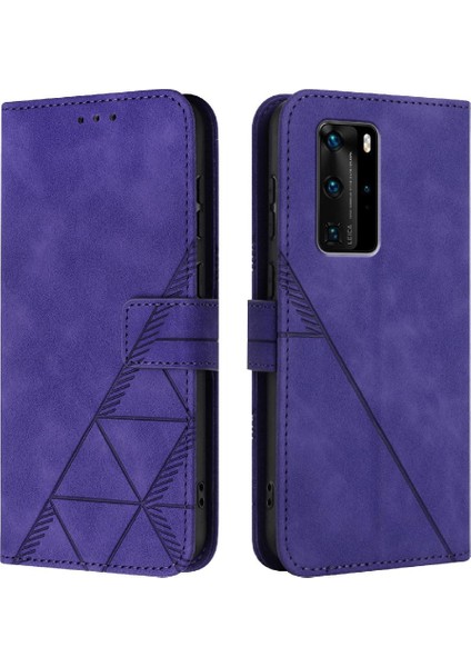 Huawei P40 Pro Flip Folio Kitap Koruyucu Kredi Kartı Tutucu Pu (Yurt Dışından)