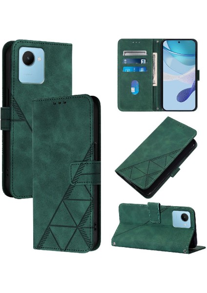 Realme C30 4G/C30S Flip Folio Kitap Koruyucu Pu Deri Kredi (Yurt Dışından)