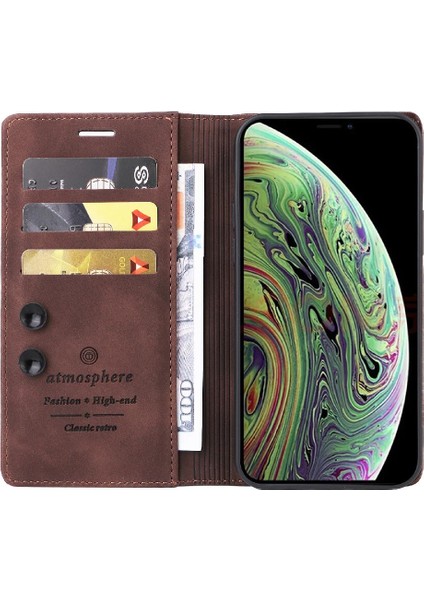 Iphone Xs Max Deri Kılıf Için Basit Iş Cüzdan Kapak Çevirin (Yurt Dışından) modelleri