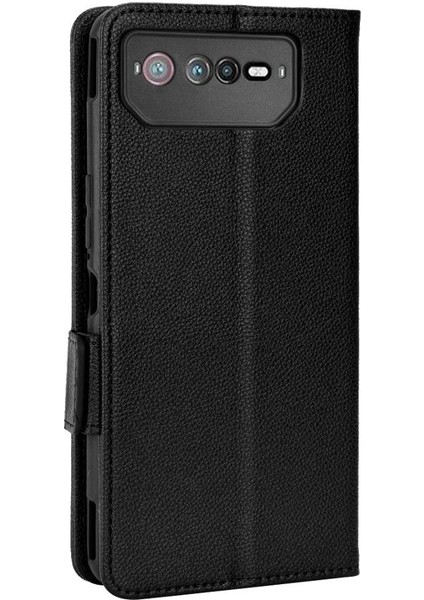 Asus Rog Telefon 6 Için Kılıf Yan Toka Pu Deri Kart Yuvaları Tutucu Cüzdan (Yurt Dışından)