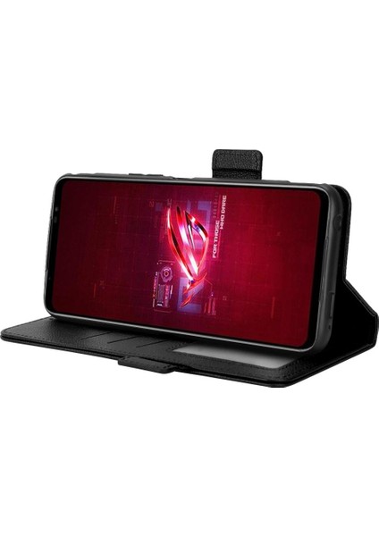 Asus Rog Telefon 6 Için Kılıf Yan Toka Pu Deri Kart Yuvaları Tutucu Cüzdan (Yurt Dışından)