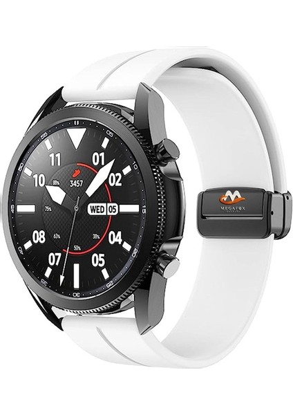 Samsung Galaxy Watch Gear S3 / Gear S4 Uyumlu Kordon Silikon Magnetik Toka Spor Kayış, Beyaz fiyatları