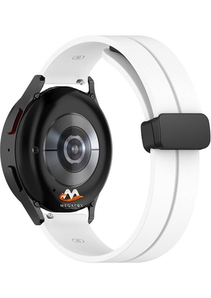 Samsung Galaxy Watch Gear S3 / Gear S4 Uyumlu Kordon Silikon Magnetik Toka Spor Kayış, Beyaz modelleri