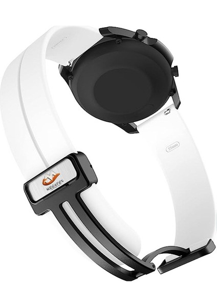 Samsung Galaxy Watch Gear S3 / Gear S4 Uyumlu Kordon Silikon Magnetik Toka Spor Kayış, Beyaz fırsatları