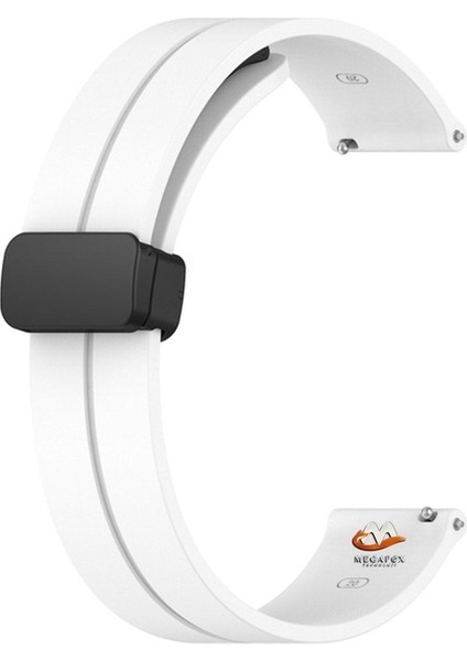 Samsung Galaxy Watch Gear S3 / Gear S4 Uyumlu Kordon Silikon Magnetik Toka Spor Kayış, Beyaz indirimleri
