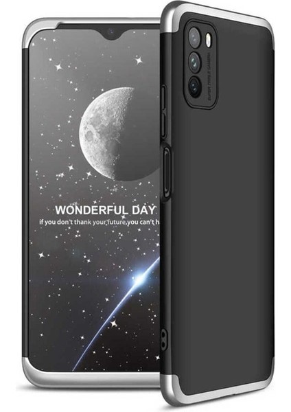 Xiaomi Poco M3 Uyumlu Kılıf Ays Kapak, Siyah-Gri