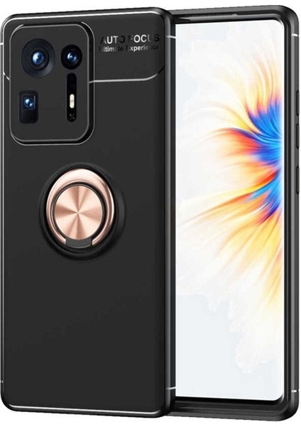 Megafox Teknoloji Xiaomi Mi Mix 4 Uyumlu Kılıf Ravel Silikon Kapak, Siyah-Rose Gold