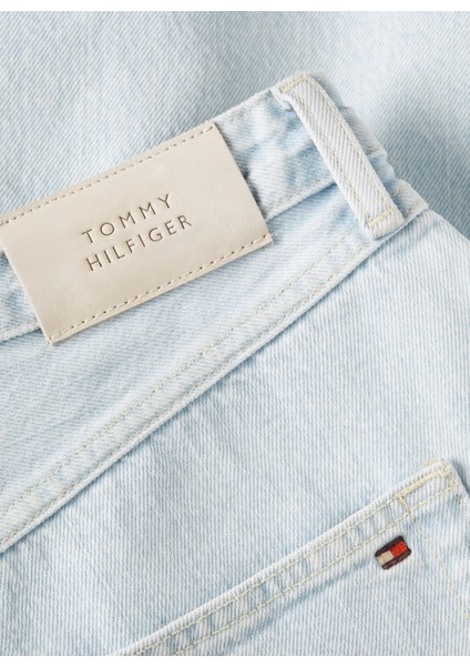 Tommy Hilfiger Yüksek Bel Normal Mavi Kadın Denim Şort Dnm Straıght Short Hw Lola