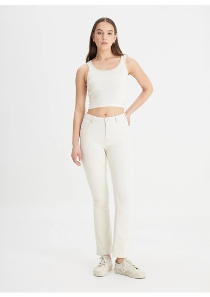 Yüksek Bel Bootcut Paça Normal Ekru Kadın Denim Pantolon L31T20530349-Breese Bot Jean Pantol