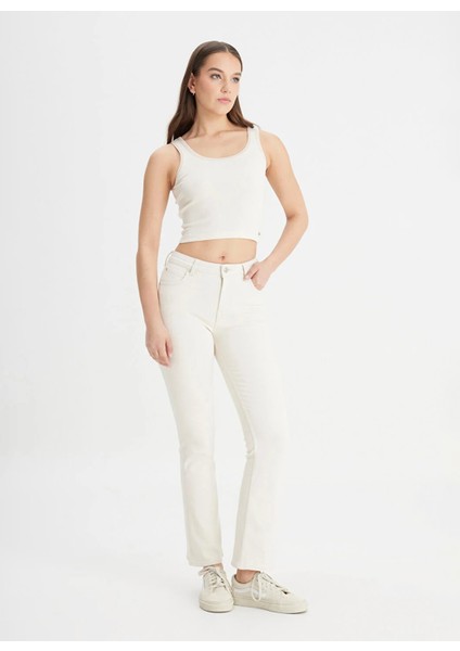 Yüksek Bel Bootcut Paça Normal Ekru Kadın Denim Pantolon L31T20530349-Breese Bot Jean Pantol fiyatları