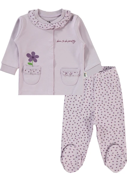 Civil Baby Kız Bebek Pijama Takımı 1-6 Ay Lila