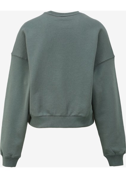 Bisiklet Yaka Koyu Yeşil Kadın Sweatshırt L241637300-BISIKLET Yaka Sweatshirt