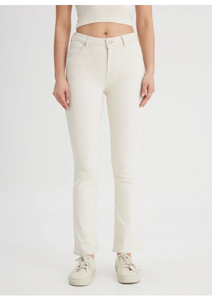 Yüksek Bel Bootcut Paça Normal Ekru Kadın Denim Pantolon L31T20530349-Breese Bot Jean Pantol indirimleri