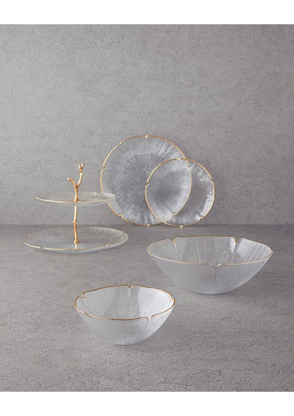 Siana Cam Servis Tabağı 28 cm Gold fırsatları