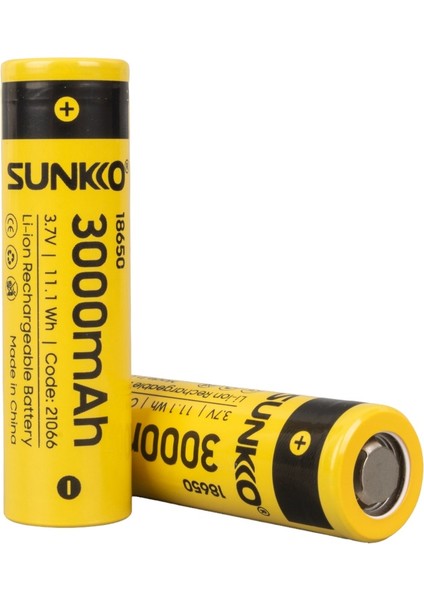 3.7 Volt 3000 Mah 18650 Şarj Edilebilir Pil (2li Paket)