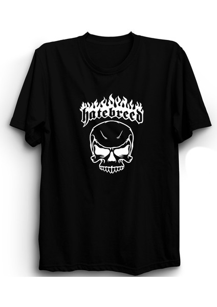 Hatebreed, Skull, Rock Metal Müzik Grubu Baskılı, %100 Pamuk Tişört